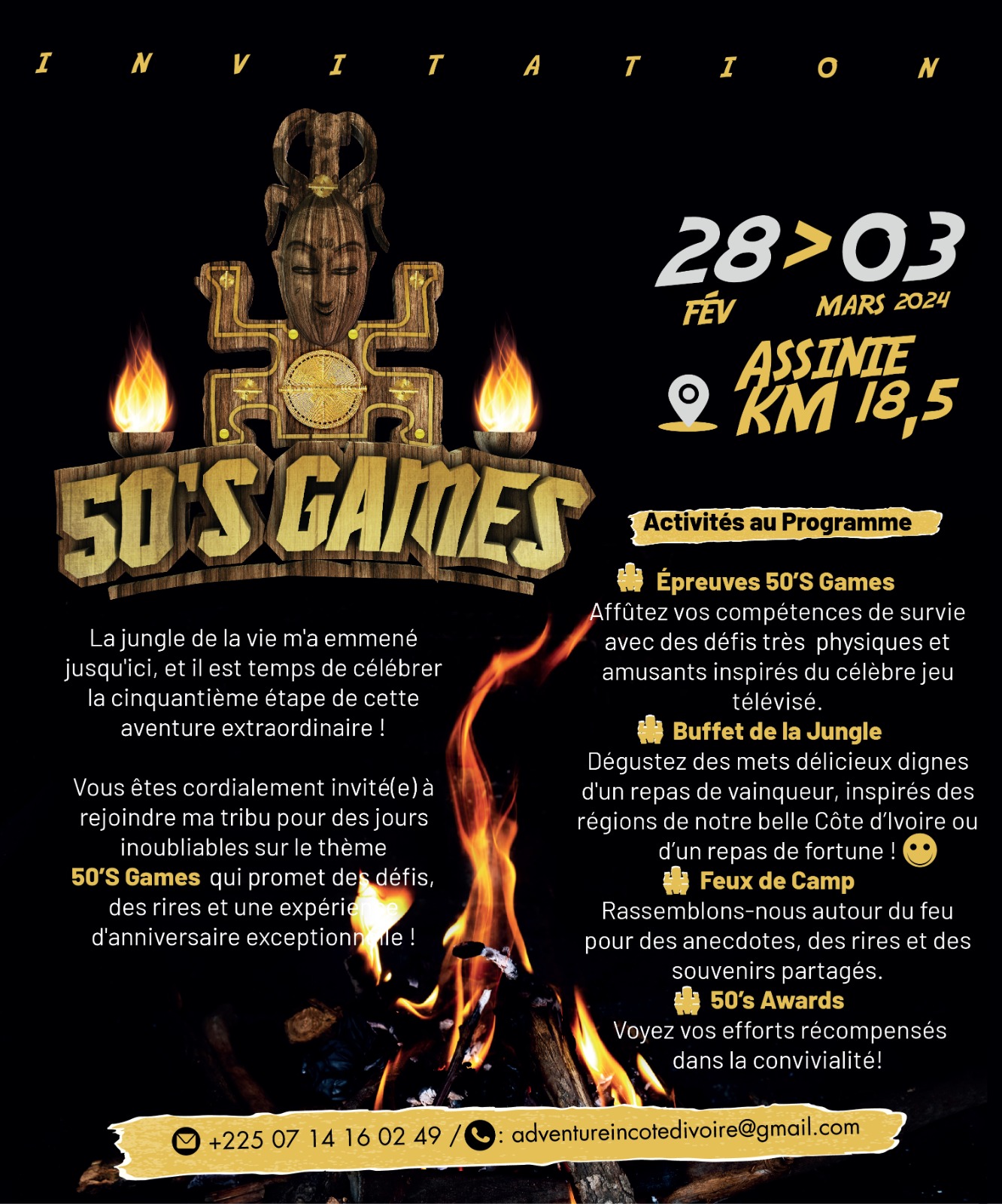 INVITATION JEUX 50's GAMES